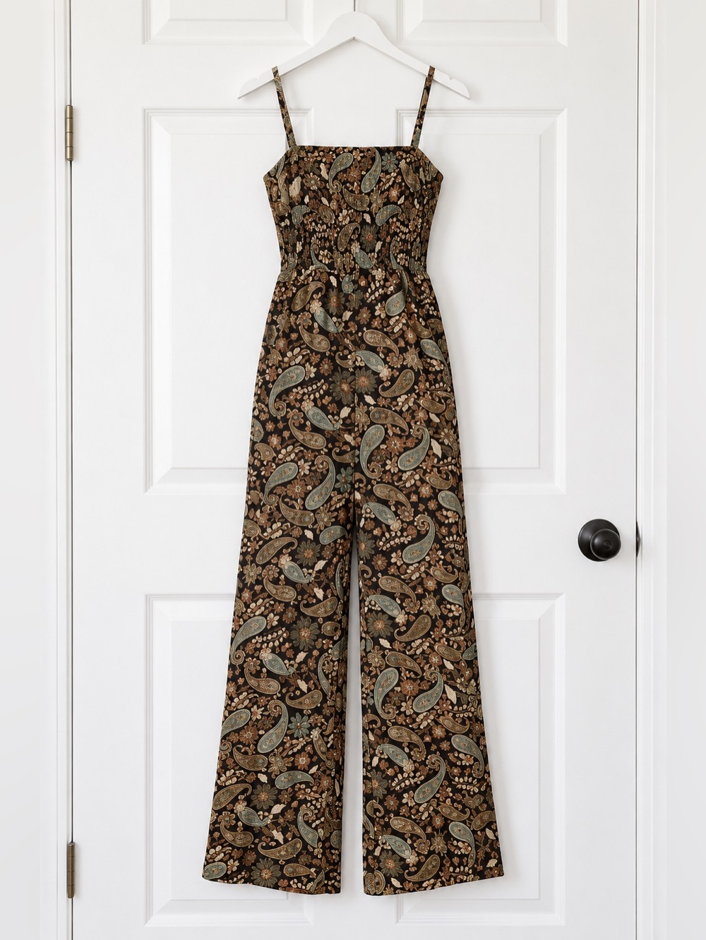 AUW Black and Brown Paisley Jumpsuit
